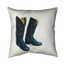 Begin Home Decor 5541-2626-FA8 26 x 26 in. Leather Cowboy Boots-Double Sided Print Indoor Pillow