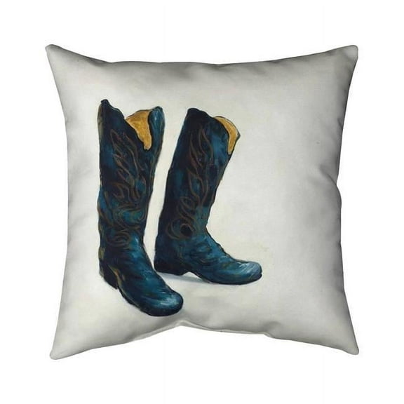 18 x 18 in. Leather Cowboy Boots-Double Sided Print Indoor Pillow