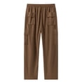 thumbnail image 6 of YABCSAZ Mens Corduroy Cargo Pants Straight Leg Multi Pocket Joggers Elastic Waist Drawstring Casual Work Trousers Loose Fit Cotton Blend Outdoor Streetwear Pants with Pockets, 6 of 10