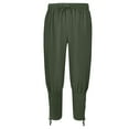 thumbnail image 1 of Meichang Womens Linen Pants Drawstring Elastic Waisted Cotton Linen Pants Solid Color Cinch Bottom Long Pants Comfy Lightweight Summer Pants, 1 of 7