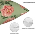 thumbnail image 5 of YFYANG Square Decorative Throw Pillow Case (Without Pillow Insert), Vintage Green Floral Pattern Bedroom Sofa Car Cushion Cover, 20"x20", 5 of 9