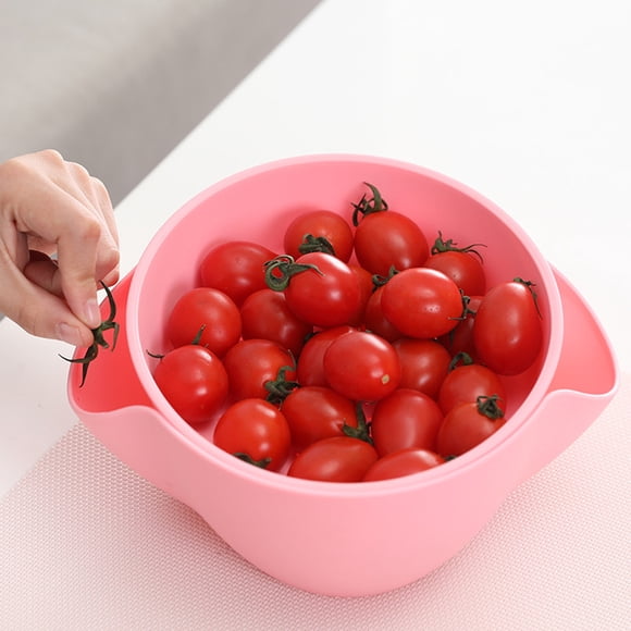 OUNONA Snack Bowl Serving Dishes Plastic Double Dish Design Removable Dish Household Users 1Pcs