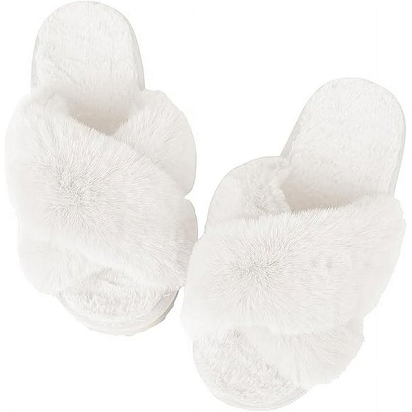 Pantuflas Bluelander, Unisex, Talla 23, Antideslizantes para Uso Interno y Externo, Blanco