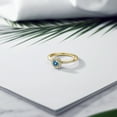 thumbnail image 4 of Gem Stone King 18K Yellow Gold Plated Silver Persian Blue Moissanite Engagement Ring for Women (0.69 Cttw, Gemstone Birthstone, Round 5MM, Size 9), 4 of 4