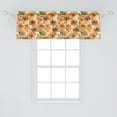 thumbnail image 2 of Floral Window Valance, Retro Summer Season Sunflower Petals and Leaves Vintage Country Artwork, Curtain Valance for Kitchen Bedroom with Rod Pocket, 54" X 18", Marigold Beige Green, by Ambesonne, 2 of 2