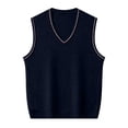 thumbnail image 6 of Zeijnsda Mens Sweater Vests Spring Autumn Pullover Knitted Sweater Vests Fashion Loose V-Neck Tank Tops Solid Color Sleeveless Matching Waistcoats, 6 of 6