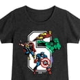 thumbnail image 3 of Marvel The Avengers - Birthday 6 - Toddler And Youth Girls Fitted Short Sleeve Graphic T-Shirt, 3 of 5