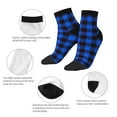 thumbnail image 5 of Fuzoiu Buffalo Plaid Blue Black Print Adult Socks, Crew Moisture-wicking Socks, Unisex Cushion Crew Socks,Casual Sports Ankle Socks, 5 of 7