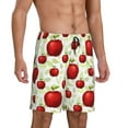 thumbnail image 2 of Balery Fruit Apples Pantalones cortos de pijama de punto de algodón para hombre con cinturilla y bolsillos-Medium, 2 of 6