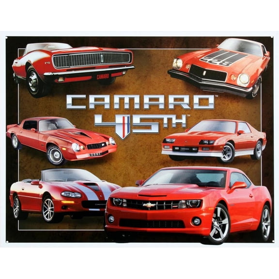 Chevy Chevrolet Camaro 45th Anniversary Tin Sign - 12.5x16