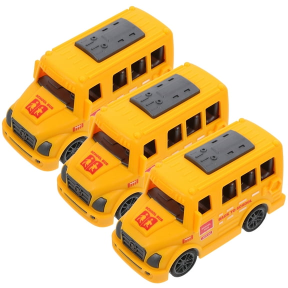 OGITUDE 3Pcs Kids Pull Back Car Toy Small Car Model Friction Powered School Bus Toys