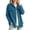 Blue, variant on Women's Corduroy Shacket Top with Button Down and Long Sleeve