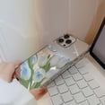 thumbnail image 5 of Blue Tulips Flower Makeup Plating Mirror Soft  for iPhone Case (Silver,iPhone 15 Plus), 5 of 6