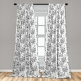 thumbnail image 2 of Floral Window Curtains, Watercolor Style Achromatic Colors of Spring Flowers Blooming Garden Botanical Print, Lightweight Decor 2-Panel Set with Rod Pocket, Pair of - 28"x95", White Grey, by Ambesonne, 2 of 3