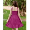 thumbnail image 4 of Arshiner Girls Summer Dress Tween Spaghetti Strap Smocked Casual Beach Sundress with Pockets, 4 of 6