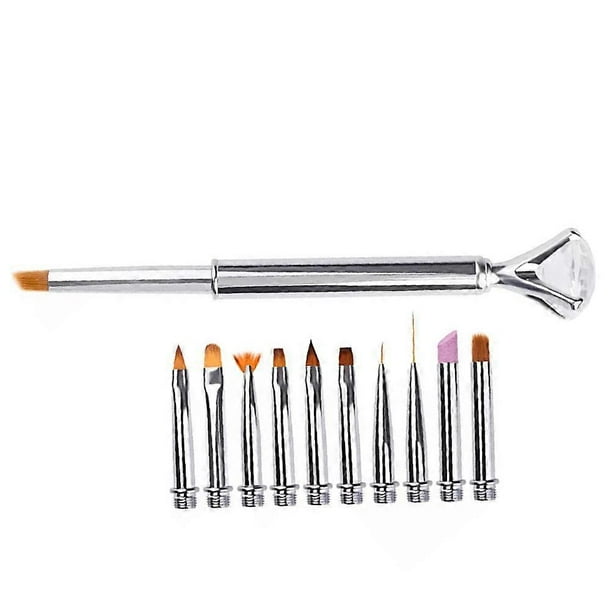 10pcs Nail Art Pen Set with Replaceable Tips, Multifunctional UV Gel Compatible Brush for Manicure and Nail Decoration, Lightweight and Easy to Use