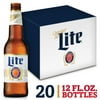 Miller Lite Beer, 20 Pack, 12 fl oz Glass Bottles, 4.2% ABV, Domestic Lager