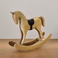 thumbnail image 4 of Handmade Vintage Old Collectible Statue Wooden Rocking Horse Figurines Decorative Ornaments Craft Sculpture for Office & Home Room Desktop Christmas Birthday New Year Gift, 4 of 6