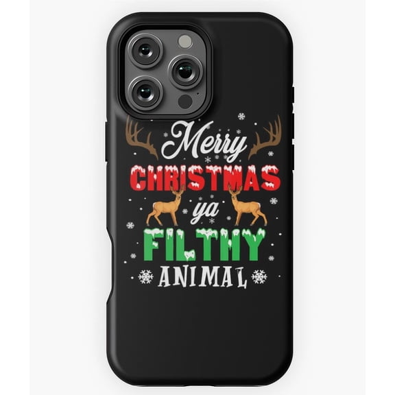 Merry Christmas You Filthy Animal Phone Case for iPhone 16 15 14 13 12 11 Pro Max - Chic Phone M97