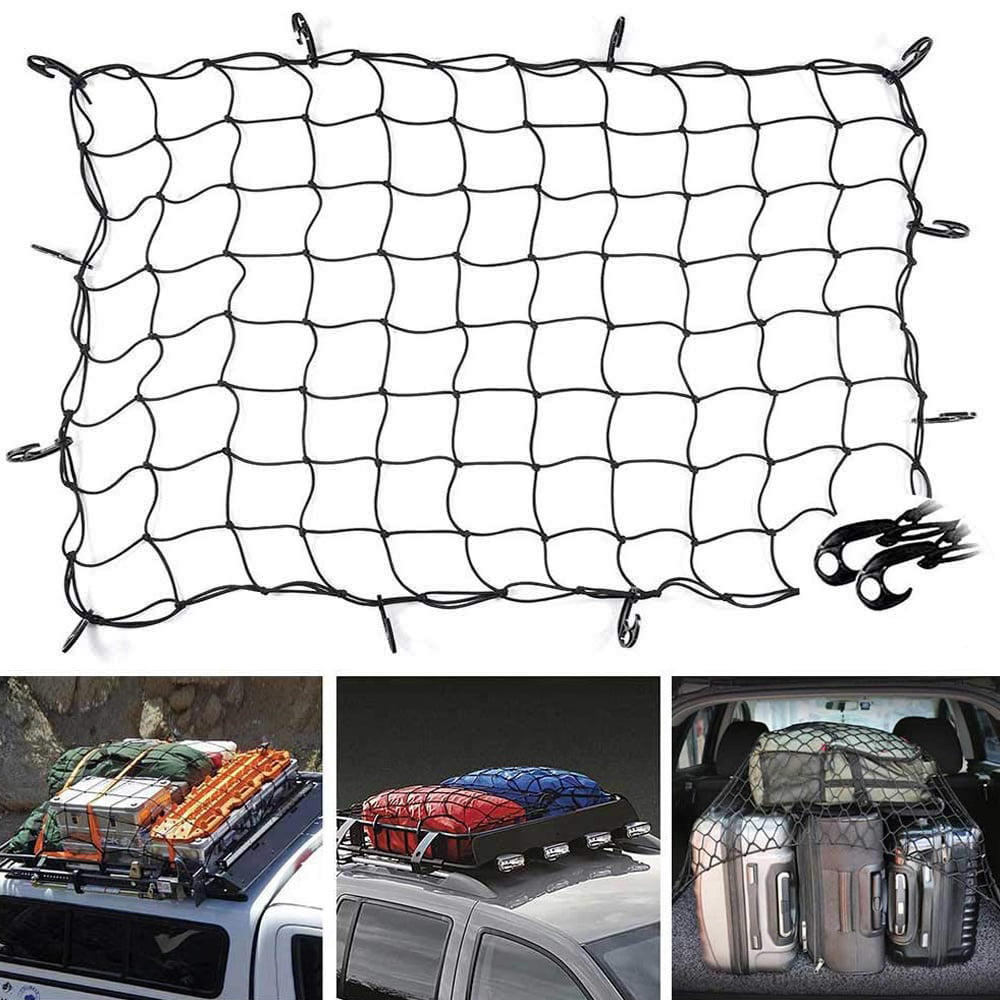 Universal Elastic Bungee Luggage Rack Cargo Net Roof Rack Basket Stretch W/ Hook 