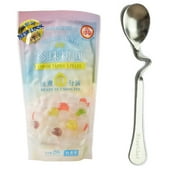 NineChef Bundle - WuFuYuan Tapioca Pearl Gluten Free for Gourmet Boba Bubble Tea 250g/8.8 oz (Multi-colored) Plus NineChef Brand Spoon