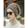 thumbnail image 3 of Luxtrada Knitted Scarf Hat Neck Head Warmer Wrap Warm Winter Hats Winter Beanie Hat Scarf Warm Knit Hat Thick Knit Skull Cap for Men Women (Khaki), 3 of 7