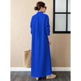 thumbnail image 2 of Womens Royal Blue Solid Long Sleeve Shirt Dress Casual Relaxed Maxi Style, 2 of 2