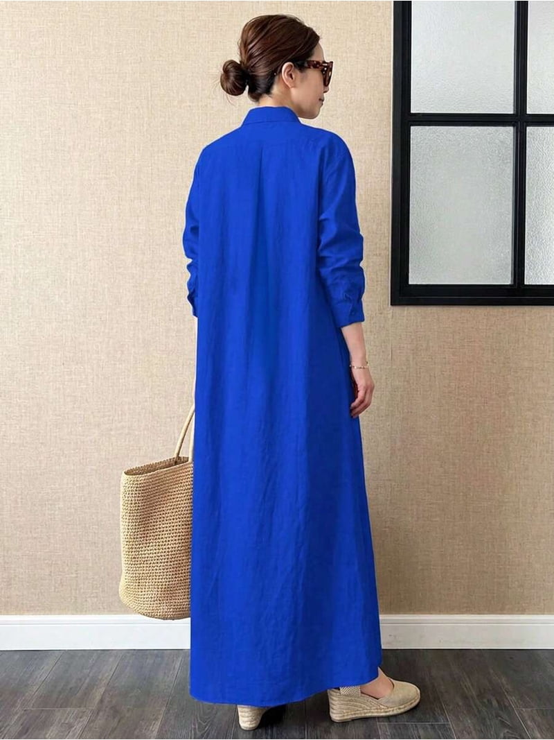 long sleeve royal blue maxi dress NAVY BLUE LONG SLEEVE TRAPEZOID NECKLINE BODYCON FULL DRESS | CULT MIA