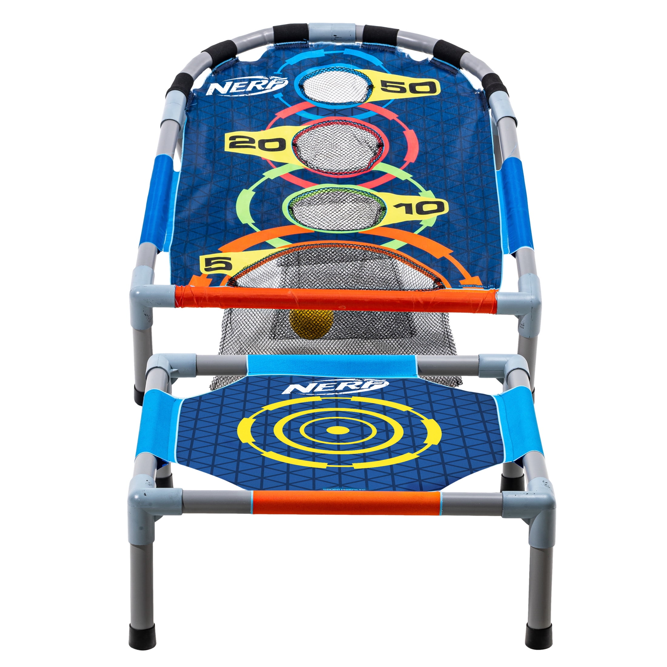NERF Kids Bounce N Score Target Toss Game Set - Foam Ball Bouncing Target Game for Kids Ages 6+ - (6) Balls and (1) Scoring Target Included