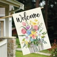 thumbnail image 3 of Spring Floral House Flag 28x40 Inch Double Sided Outside Welcome Tulip Daffodil Mason Jar Flowers Leaves Outdoor Seasonal Decorative Holiday Large Garden Yard Flag Decor 2-28, 3 of 6