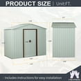 thumbnail image 5 of CarButler 6x5ft Metal Outdoor Storage Shed with Lockable Sliding Doors for Garden Backyard Patio Lawn White, 5 of 7