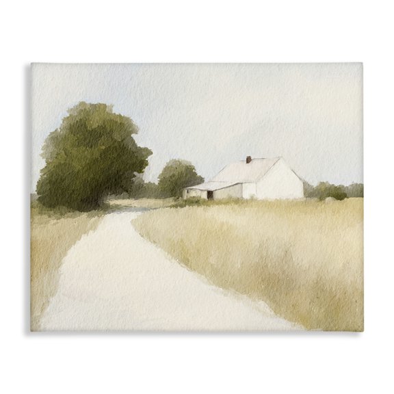 Stupell Industries Farmhouse White Farmhouse Path Tranquility Canvas Art, 20 x 16, by Leah Straatsma