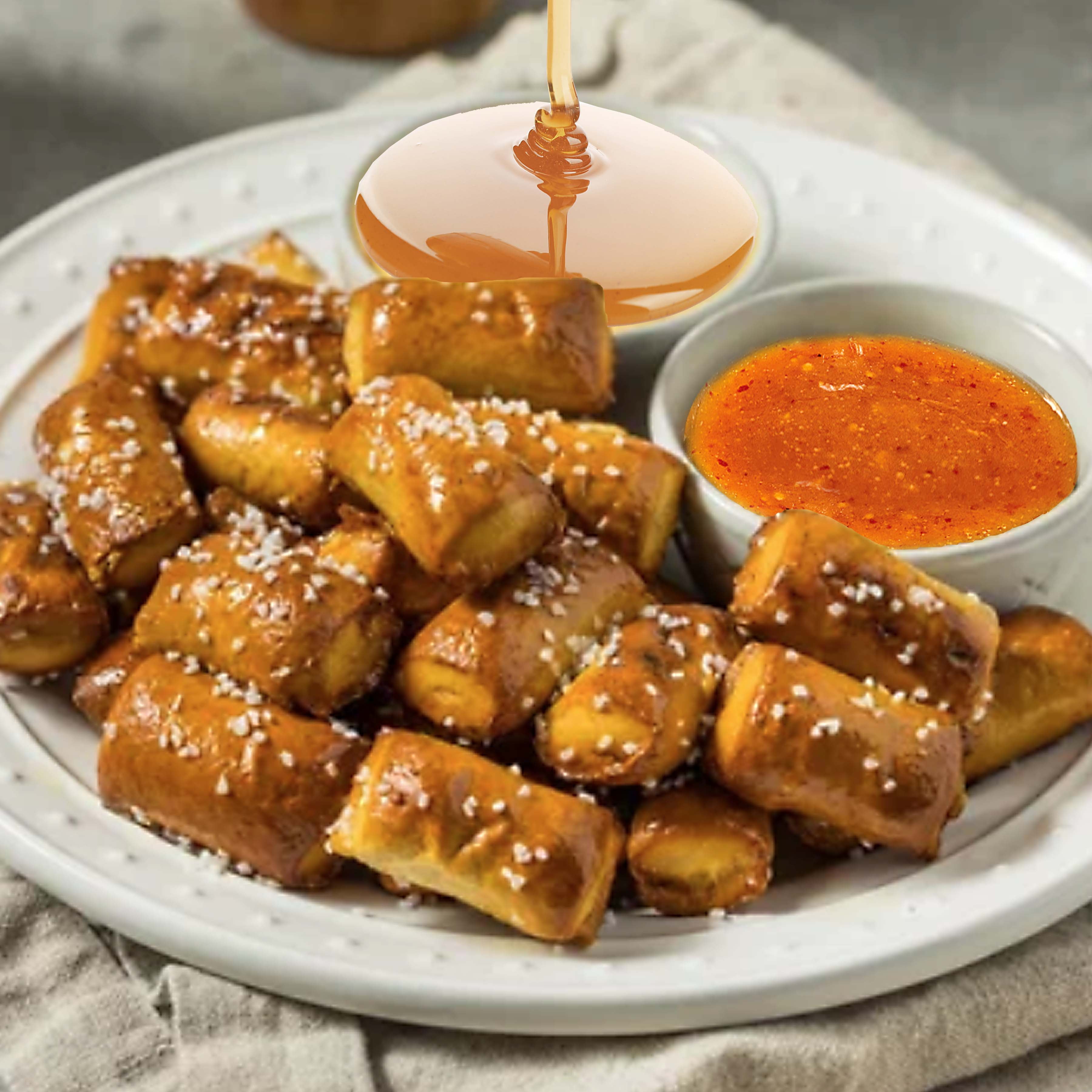 Hanover Sourdough Soft Pretzel Nuggets Nashville Hot Honey, 48 Count (Frozen)