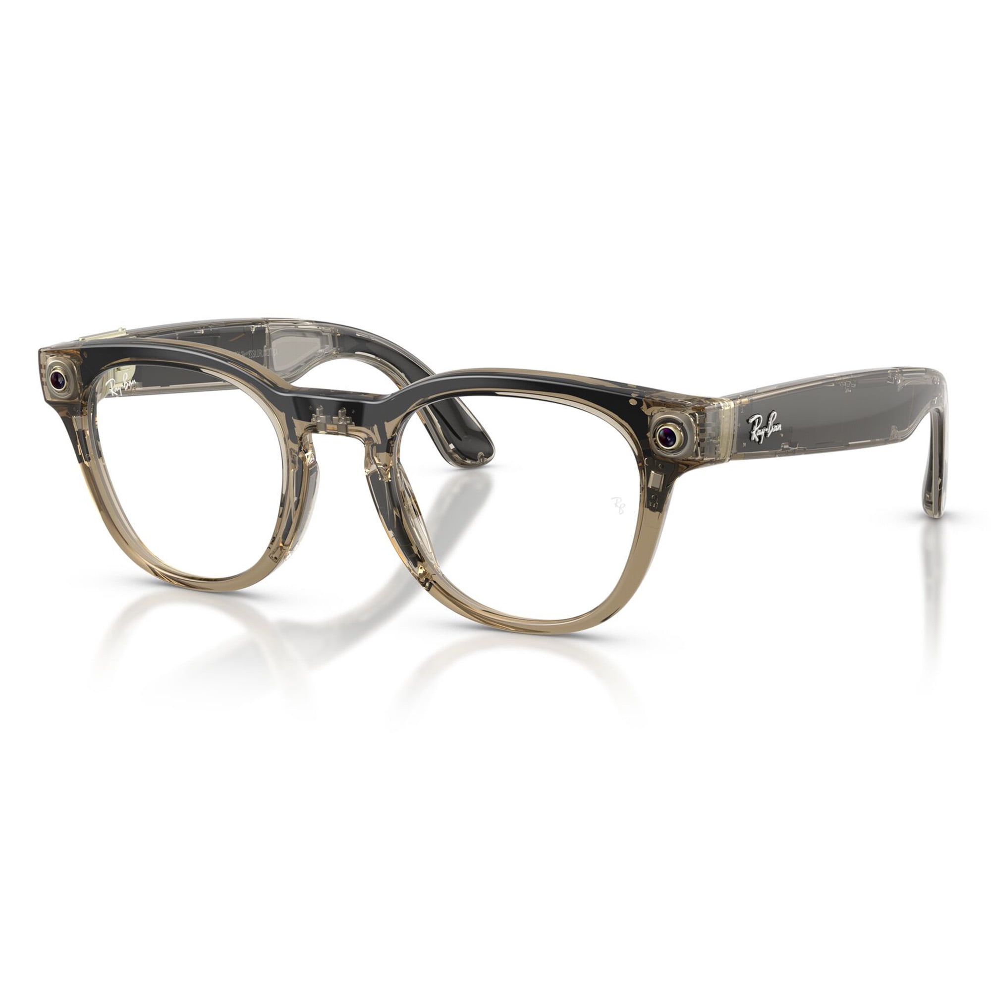 Ray-Ban Unisex Size 50 AI Smart Meta Gen 2 Scriber Panthos Glasses with Charging Case, Havana/Clear