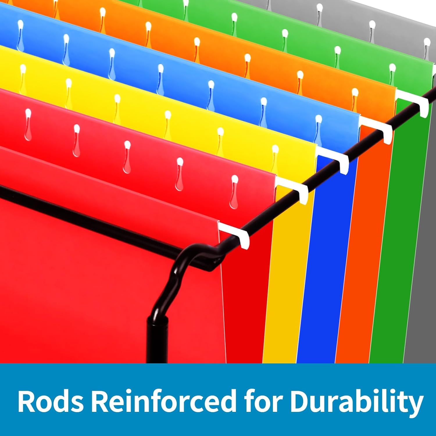 12 Pack Hanging File Folders, Letter Size with 1/5-Cut Adjustable Tabs, 12 Selected Color - File Folder Organizer for Filing Cabinet Office Home, Designed for Bulky Files, Medical Charts