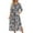 Gray, variant on TMOYZQ Women Zipper Up 3/4 Sleeves Robe Loungewear Sleep Dress Full Length Floral Print Sleepwear Housecoat Nightgown Loose Comfy Long Bathrobe with Pockets S-XXL
