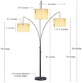 thumbnail image 2 of Brightech Trilage 9.5 Watt LED Bulb 3 Lights with Shades Arc Floor Lamp, Bronze, 2 of 10