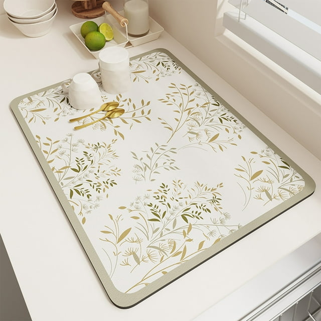Decoración del hogar, decoración de habitaciones, decoración de paredes. Tapete de secado para múltiples usos. Tapete de fácil limpieza para encimera de cocina, fregadero, refrigerador o revestimiento