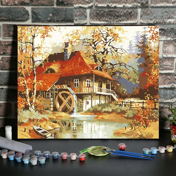 TFixol DIY Oil Painting Paint by Numbers Environmental Drawing Paintwork with Paintbrushes and Paint for Kids & Adults