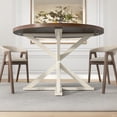 thumbnail image 2 of ChVans 47" Round Dining Table for 4 People, Rustic Farmhouse Wooden Round Table for Kitchen Living Roon Dinning Room, 2 of 9