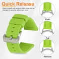 thumbnail image 5 of Uxcell Silicone Watch Bands 26mm Width Waterproof Quick Release Rubber Watch Bands with Silver Buckle for Men Women, Light Green, 5 of 7
