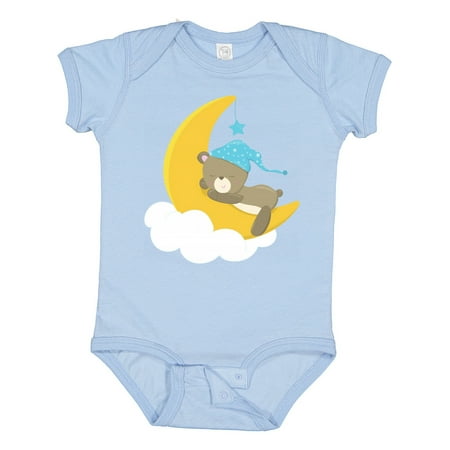 

Inktastic Sleeping Bear Little Bear Bear on the Moon Gift Baby Boy Bodysuit