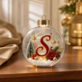 thumbnail image 5 of PLPPYFS Light Up Christmas Ornament, Christmas Holiday Letter Acrylic Ball with Warm LED, Mini Holiday Christmas Tree Hanging Decoration with Letter Scene Lighted for Window Xmas, 5 of 7