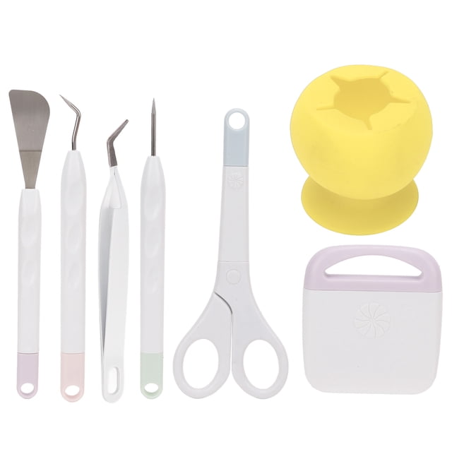 Vinyl Weeding Tools Set , Clear Debris Grip Function Accurate Cutting Craft Tools Set Prevent Tearing For Lettering For Silhouettes For Cameos Yellow
