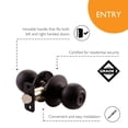 thumbnail image 5 of Matte Black Ball Keyed Entry Door Knob, Front and Back Door Lock with Anti-Bump 5-Pin Cylinder, Adjustable Backset, 5 of 13