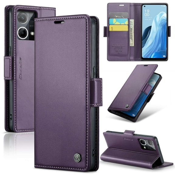 ETFAST Leather Phone Case Wallet With Card Holder Zipper For OPPO F21 Pro 4G High Quality Leather Phone Case