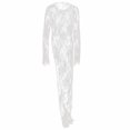 thumbnail image 3 of Vestido informal largo de encaje para mujer con dobladillo asimétrico y cuello redondo, ideal para el verano, 3 of 3