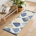thumbnail image 5 of Indigo Watercolor Leaves 72x23.5" Bedroom Runner Rug, Durable and Non-Slip for Hallways and Living Rooms, 5 of 8
