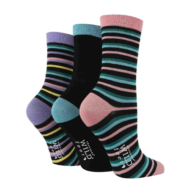Sock Shop Wildfeet - 3 Pair Womens Patterned Bamboo Socks