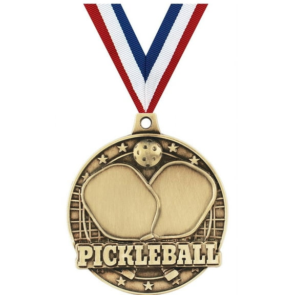 Pickleball Medals, 2" Gold Diecast Pickleball Medal Award 1 Pack